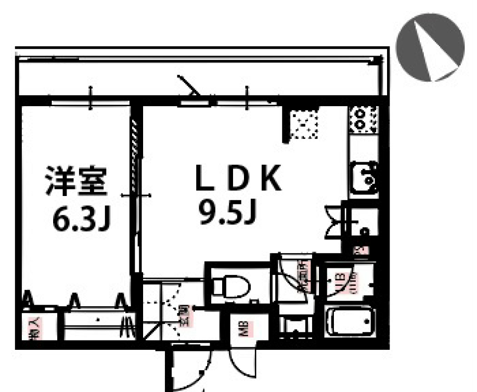 オクドテラス　306号室の間取り図