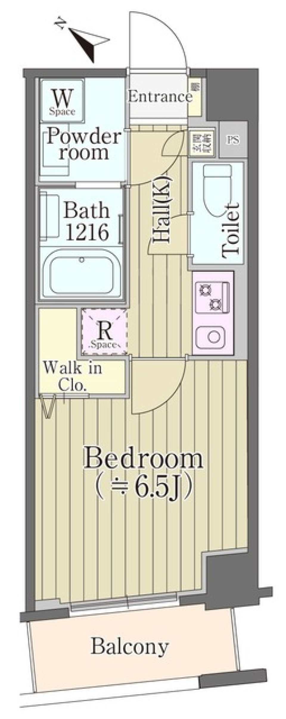 早稲田大学から程近い１Kの間取り図