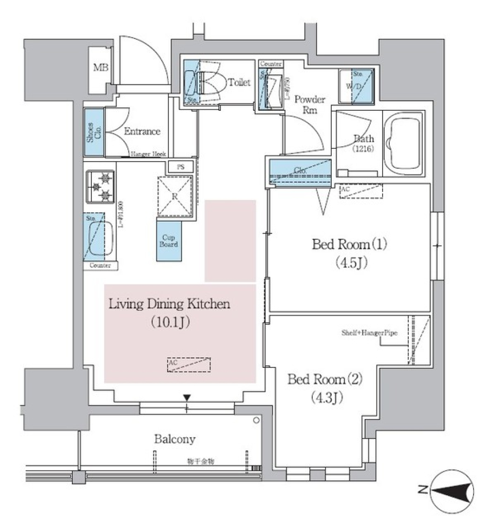 アーバネックス錦糸公園 1001号室 [ペット可]の間取り図
