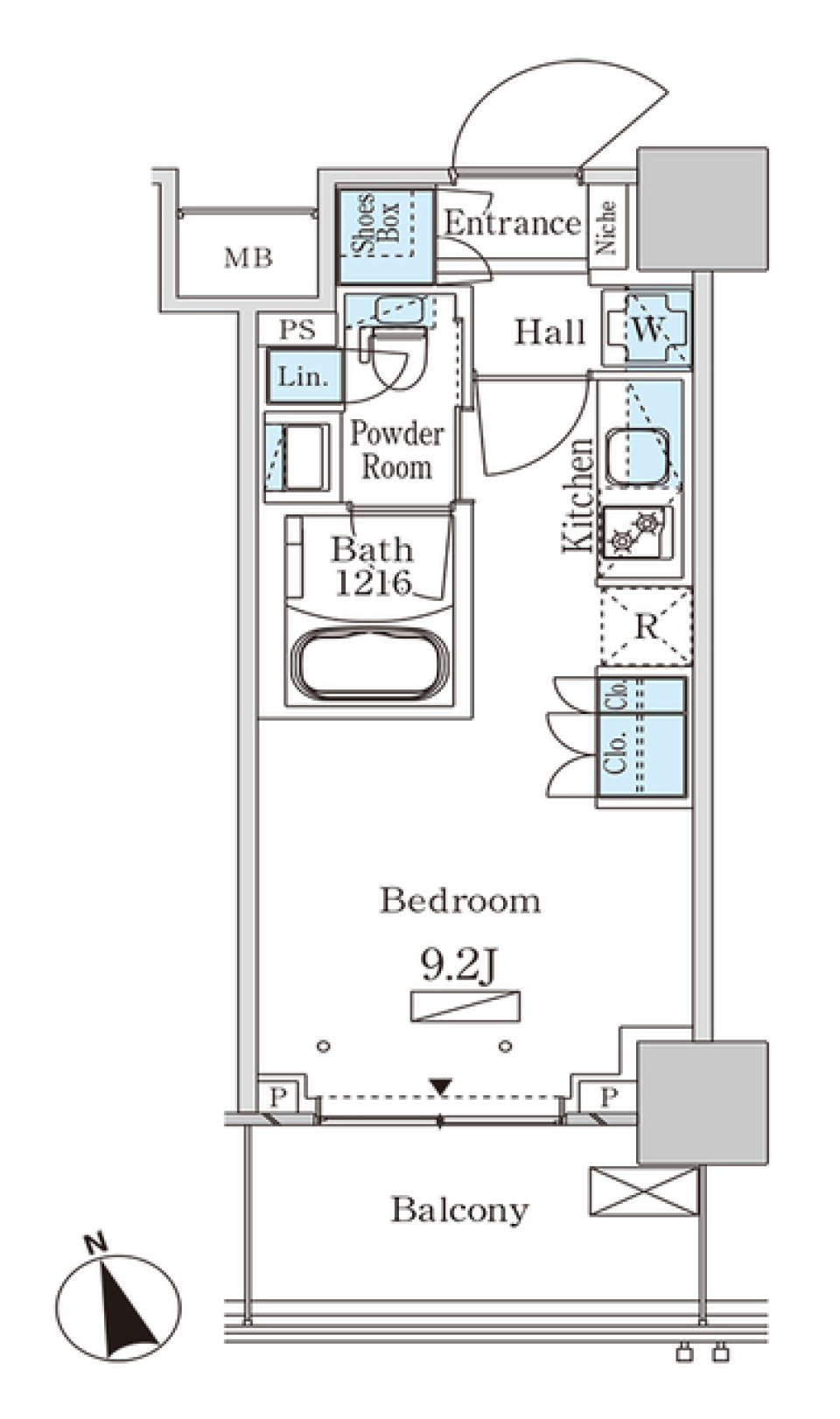 パークアクシス大塚ステーションゲートタワー 2204号室 [ペット可]の間取り図
