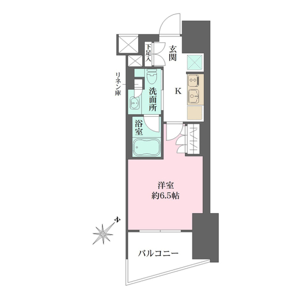 ザ・パークワンズ渋谷本町 １００６号室の間取り図