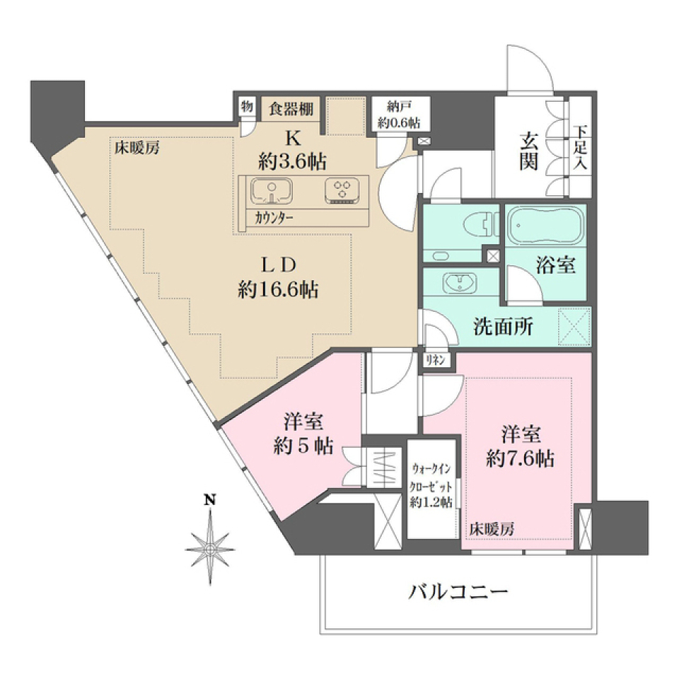 ザ・パークハウス三田タワー　３０３号室の間取り図