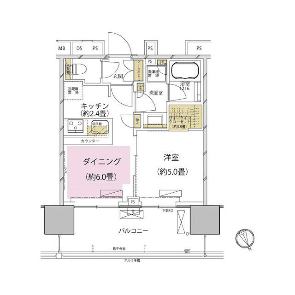 ザ・パークハウス渋谷美竹　５０３号室［ペット可］の間取り図
