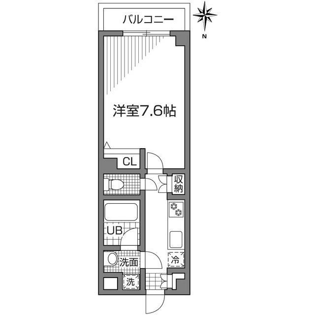 1Kの間取りです。