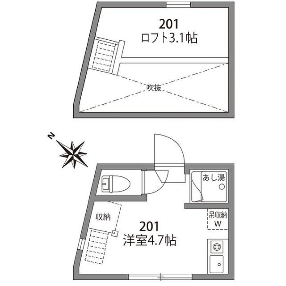 ミニマムな部屋の隠し部屋の間取り図