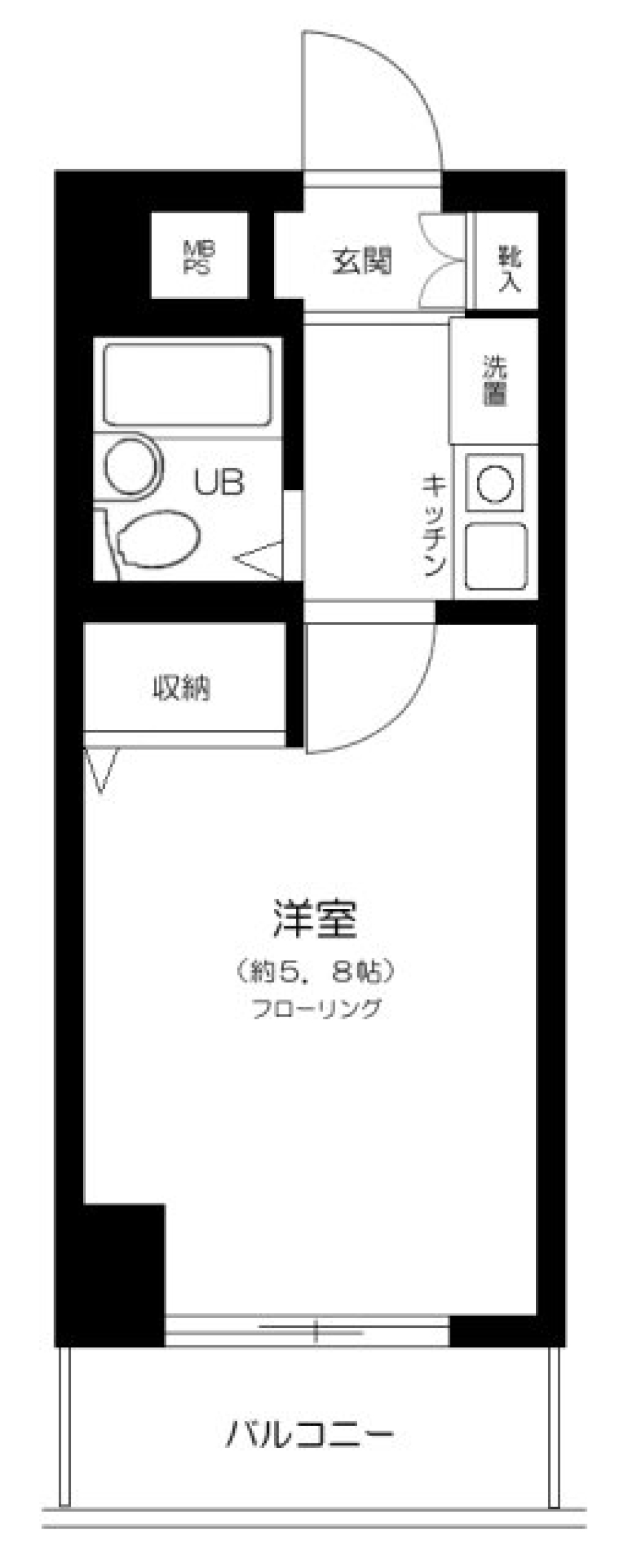 駅から徒歩7分の駅近1K！の間取り図