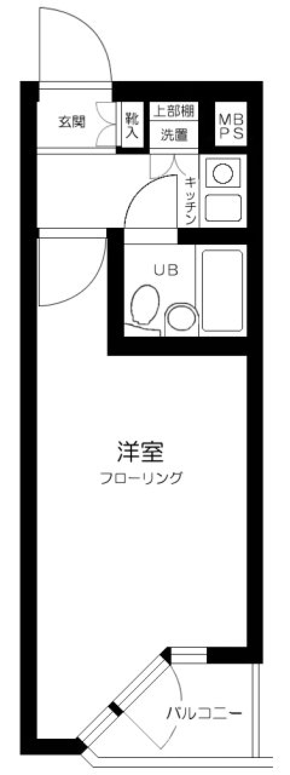 シンプル＆リーズナブルな杉並区の１Kの間取り図