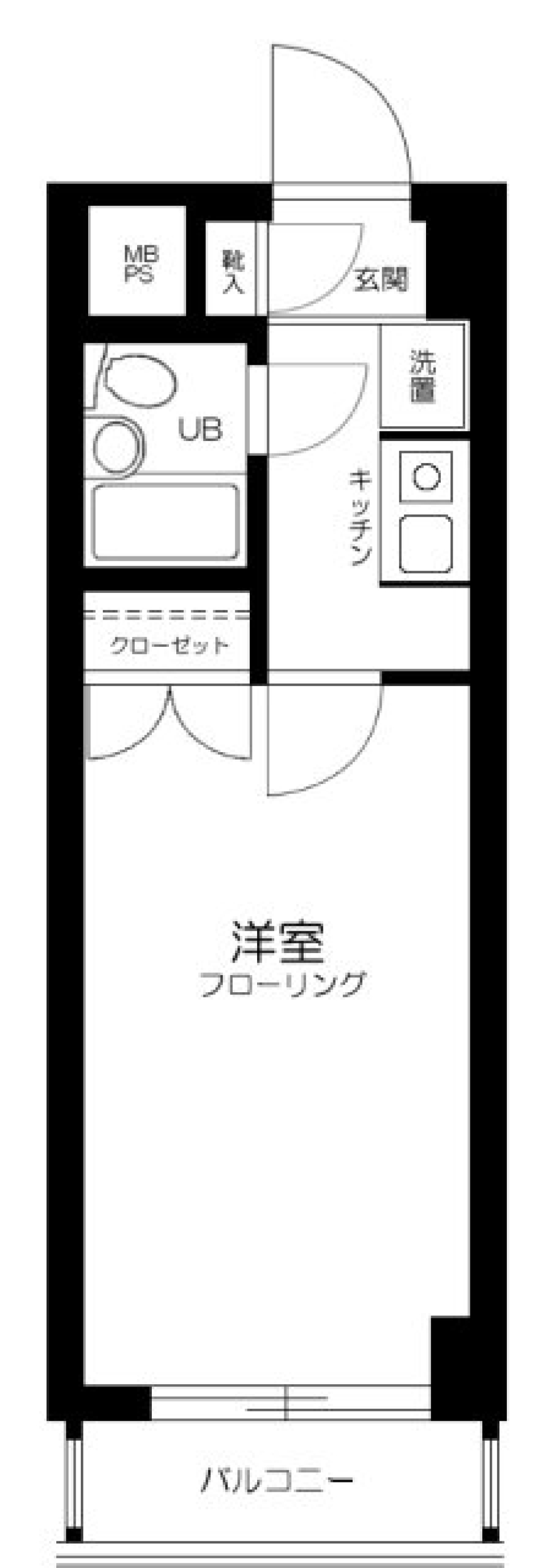 かわいい扉に映る影の間取り図