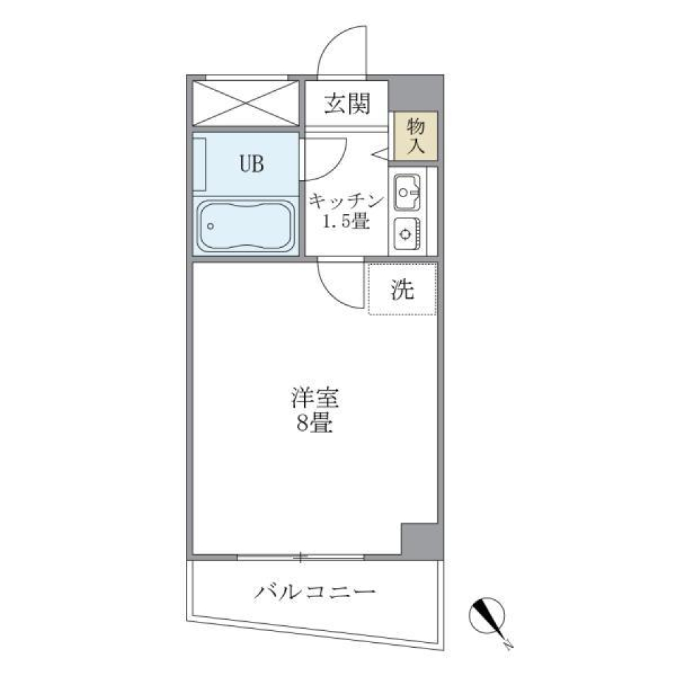 荻窪駅と阿佐ヶ谷駅の間の１Kの間取り図