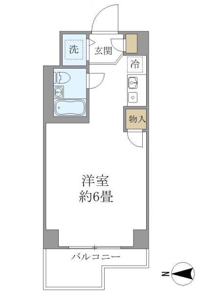 1Rの間取りです。
