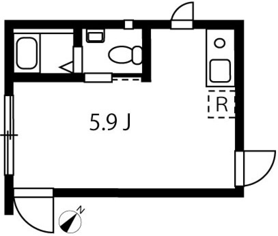 プロト不動前 304号室の間取り図
