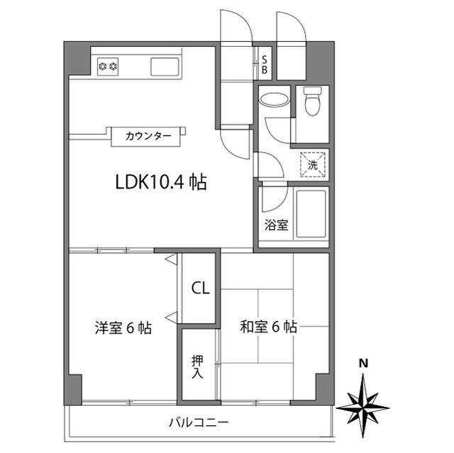 2LDKの間取りです。