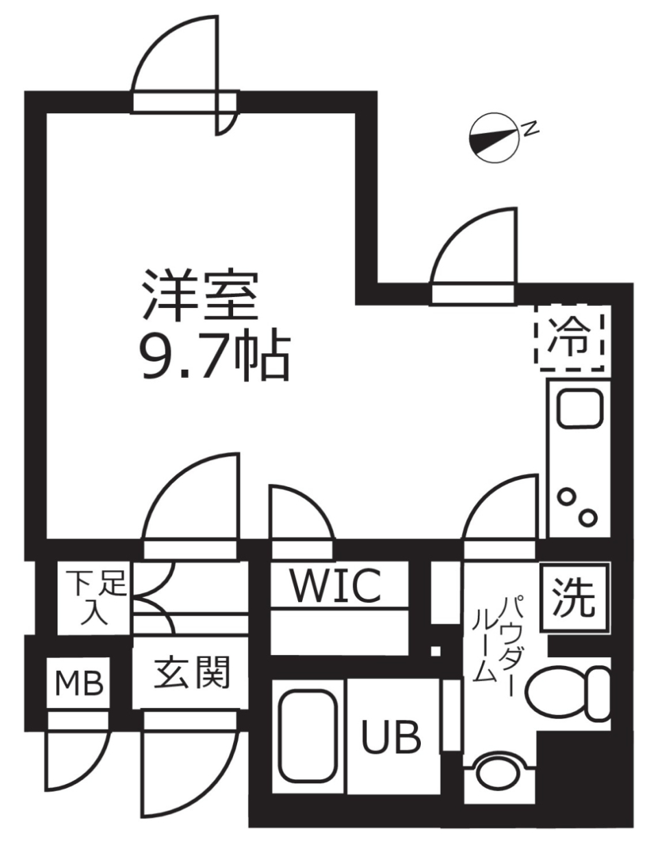 デザイナーズマンションでスタイリッシュな暮らしの間取り図