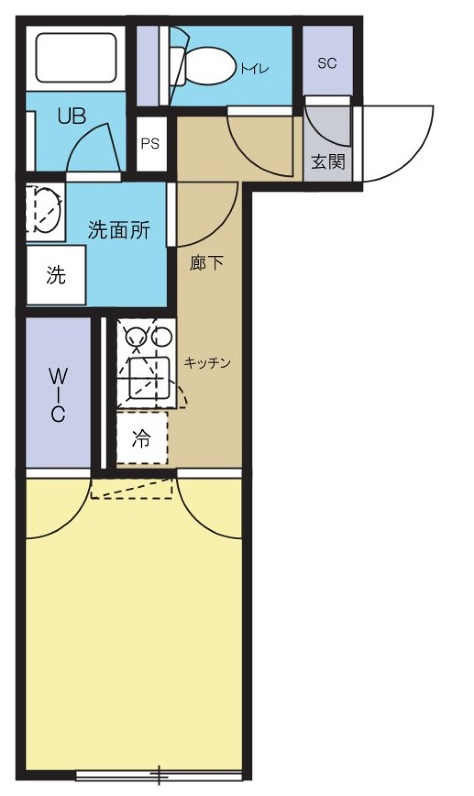 築浅のコンクリの間取り図