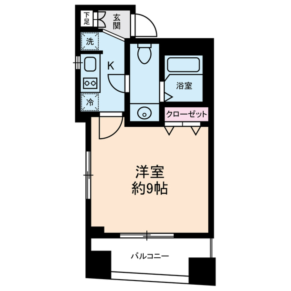 モノトーンと愛するペット［ペット可］の間取り図