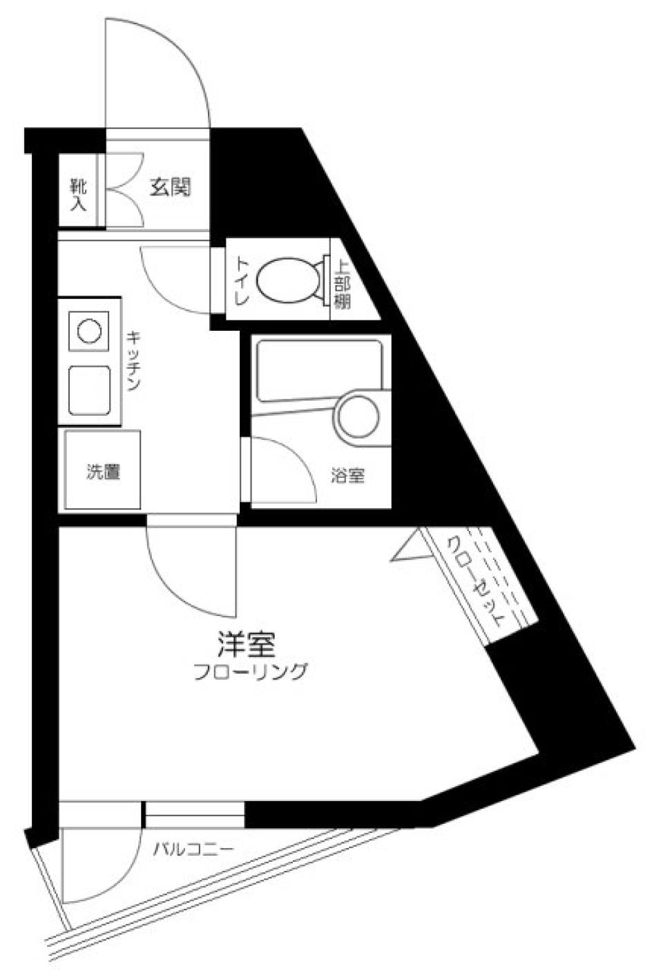 下落合駅の近くでシンプル暮らすの間取り図