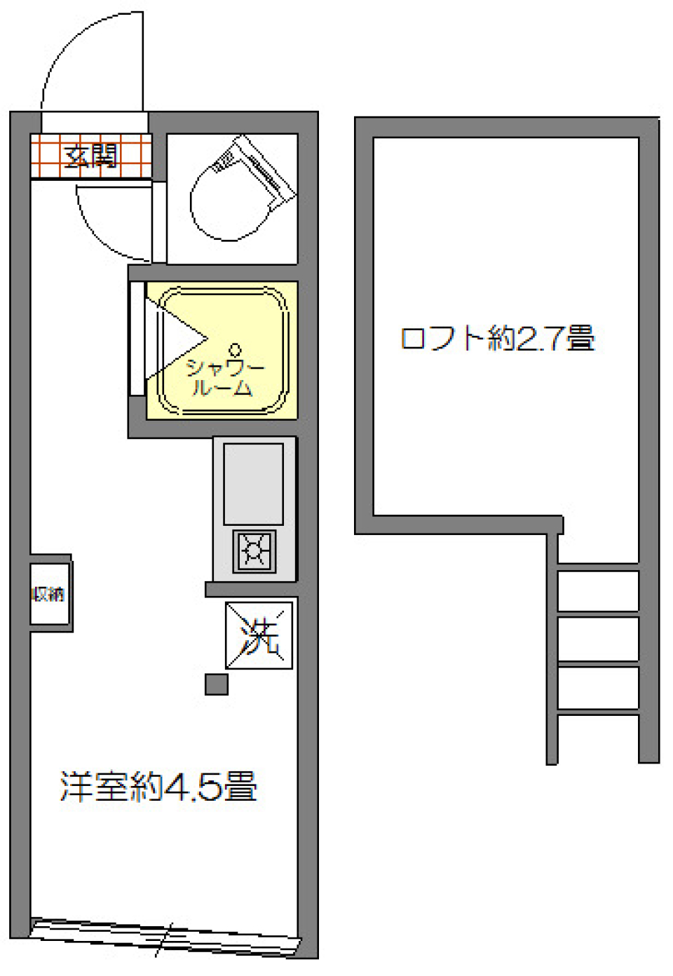 空間を広く楽しむの間取り図