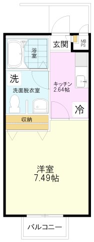 1Kの間取りです。
