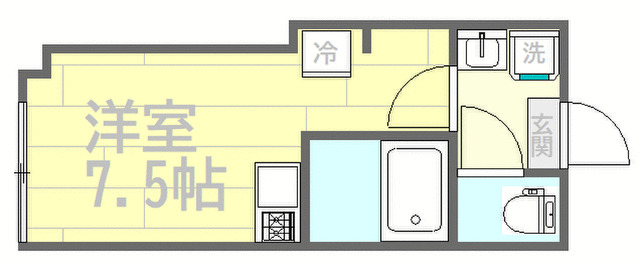 1Rの間取りです。