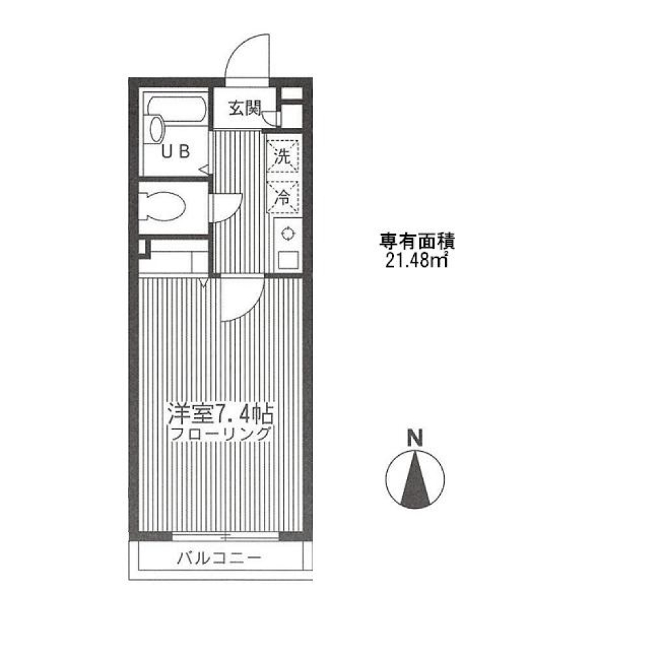 サザンヴェルデ　102号室の間取り図