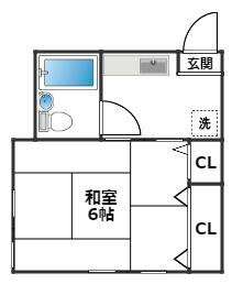 1Kの間取りです。