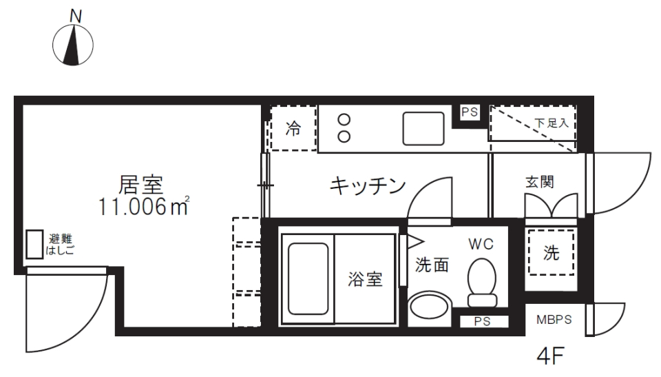ミオテゾーロ哲学堂カーザ　0404号室の間取り図