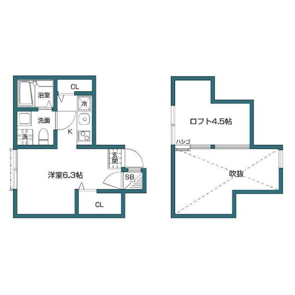 帰ってすぐにバタンキューの間取り図