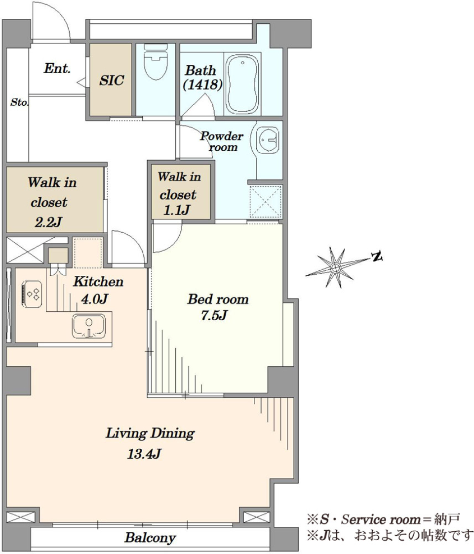広尾アパートメント　２０３号室の間取り図