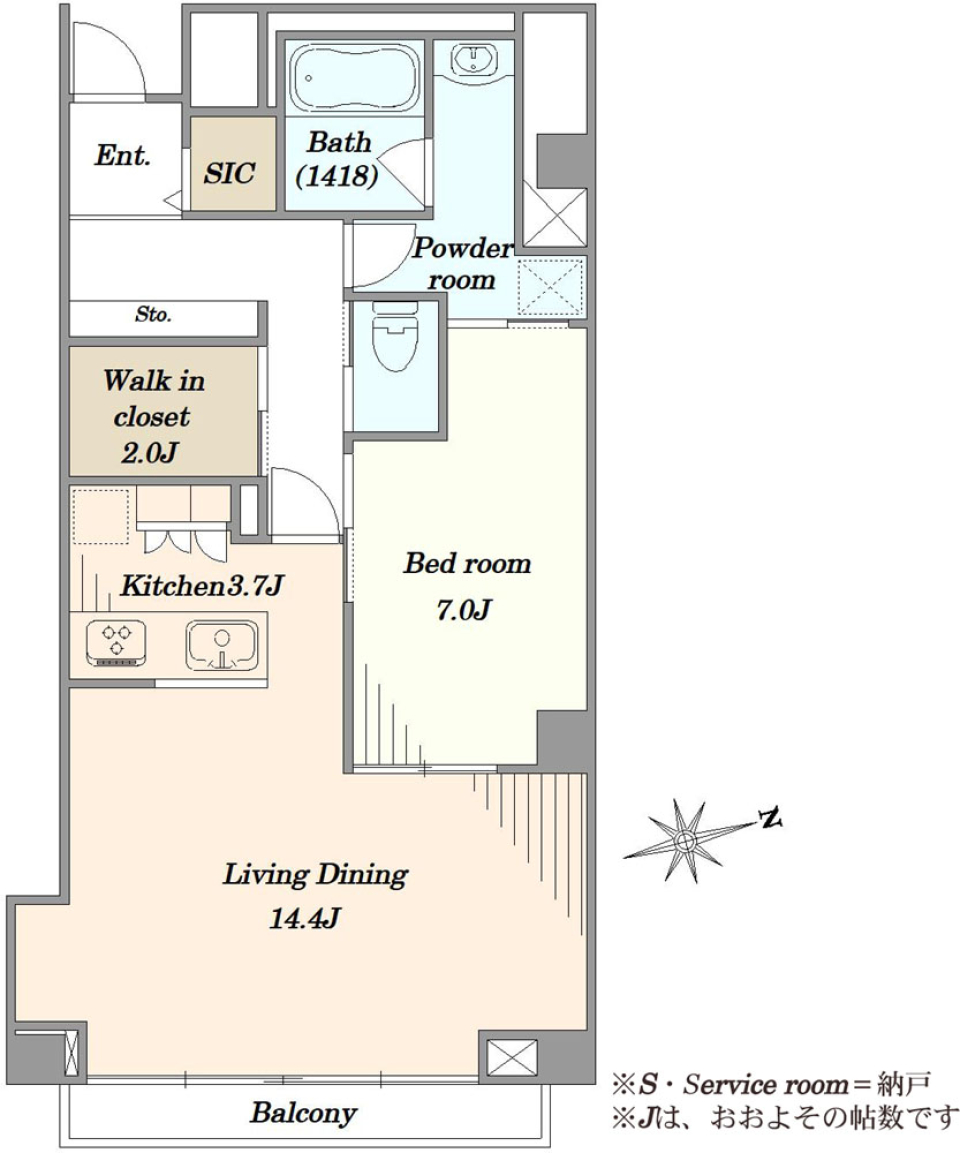 広尾アパートメント　３０１号室の間取り図
