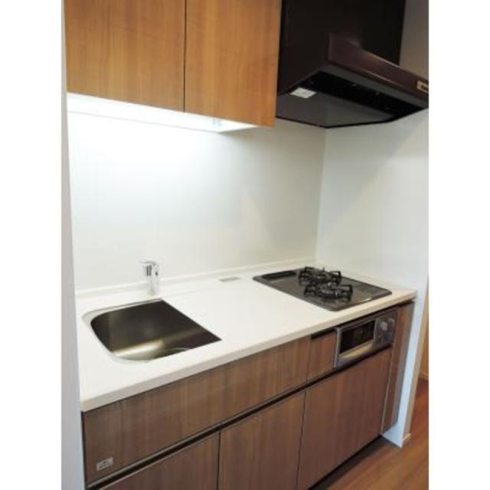 ２口のガスコンロが設置されています。※写真は同タイプ住戸です。