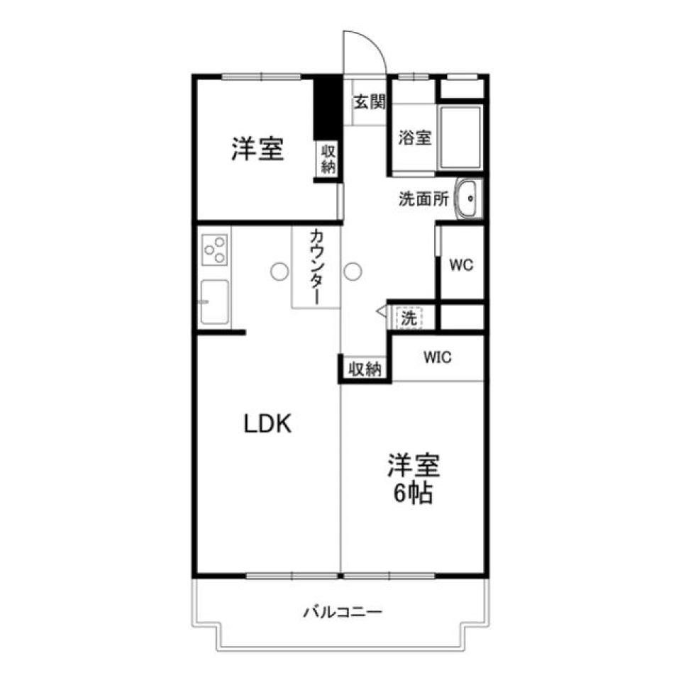 カウンターを囲んで笑顔の絶えないディナータイム［ペット可］の間取り図