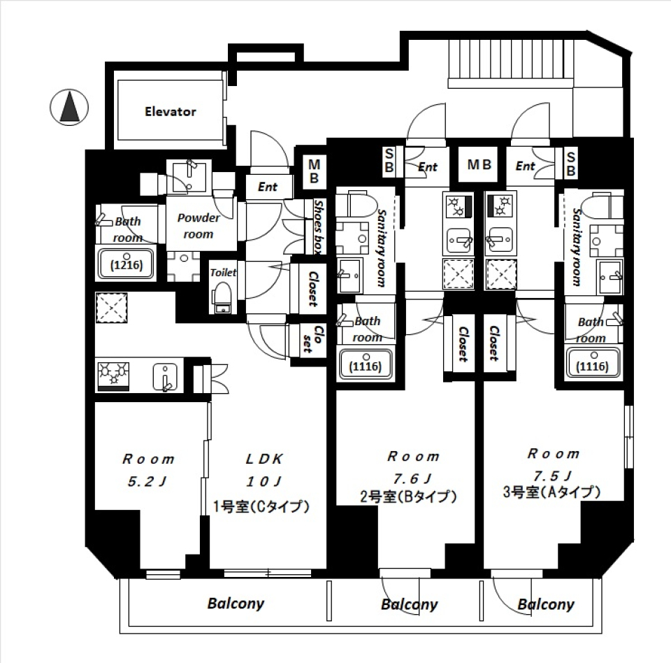 animo kudan  403号室の間取り図