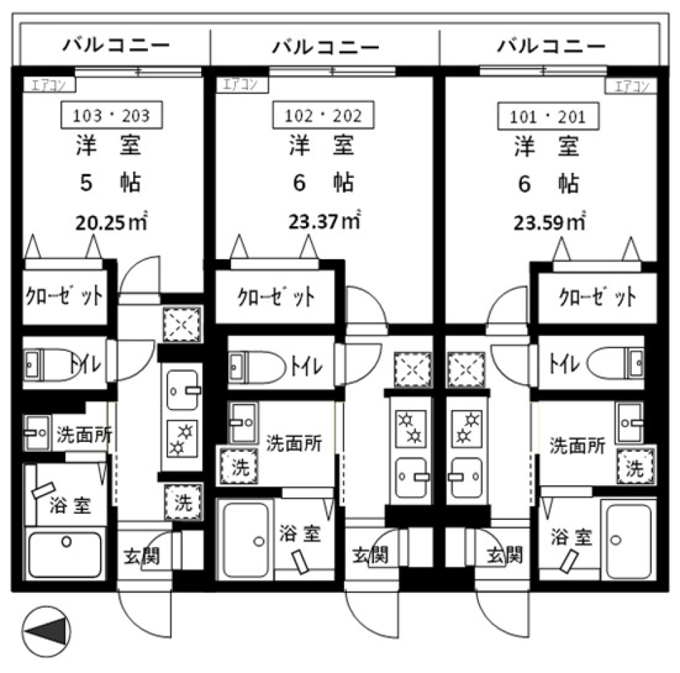 フォーチュンⅦ　201号室の間取り図