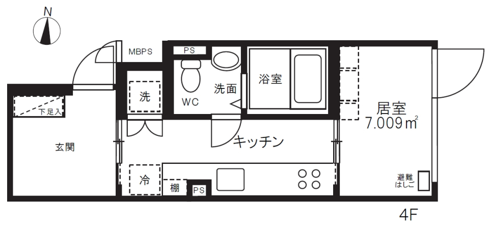 ミオテゾーロ哲学堂カーザ　0402号室の間取り図