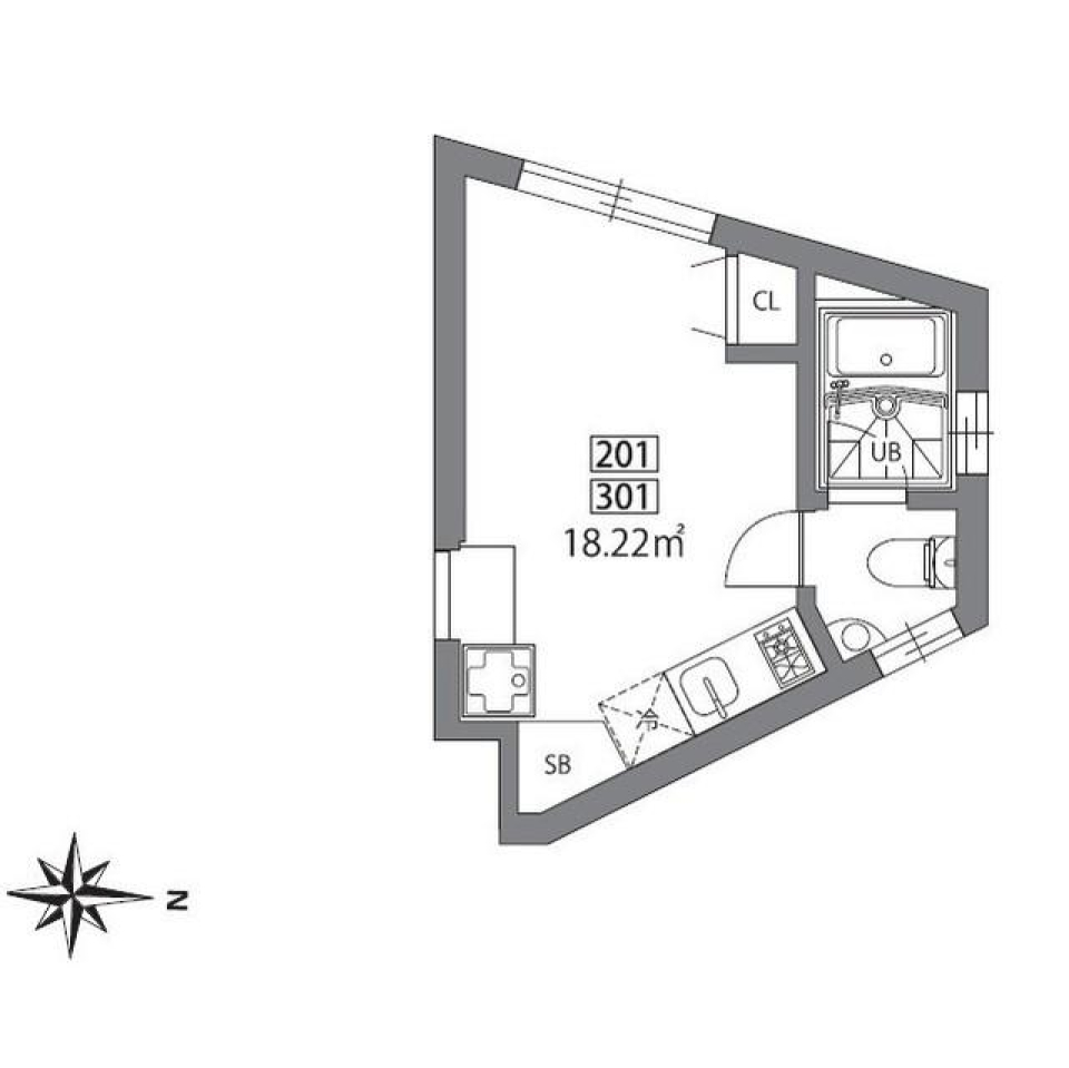 落ち着いた配色でオトナ雰囲気の間取り図