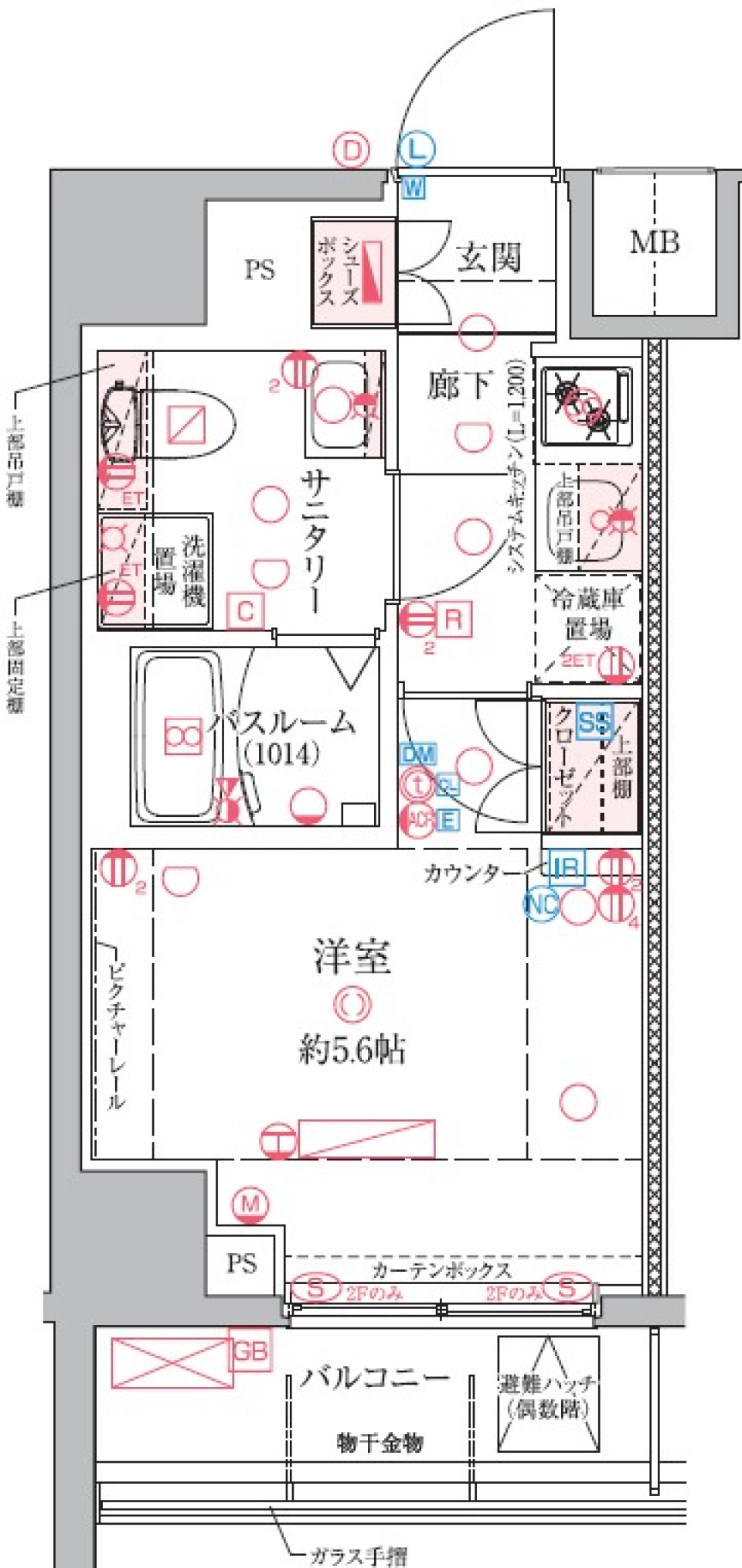 クレヴィスタ横浜関内　５１２号室［ペット可］の間取り図