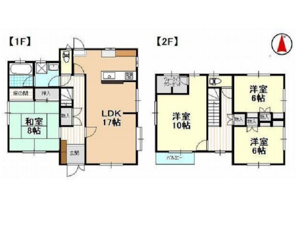 家族でのびのび４LDK！［戸建て］［ペット可］の間取り図