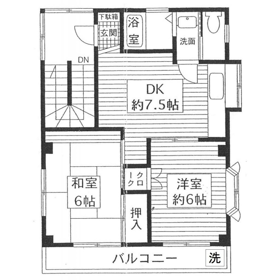 懐かしさを感じる居心地のいい空間の間取り図