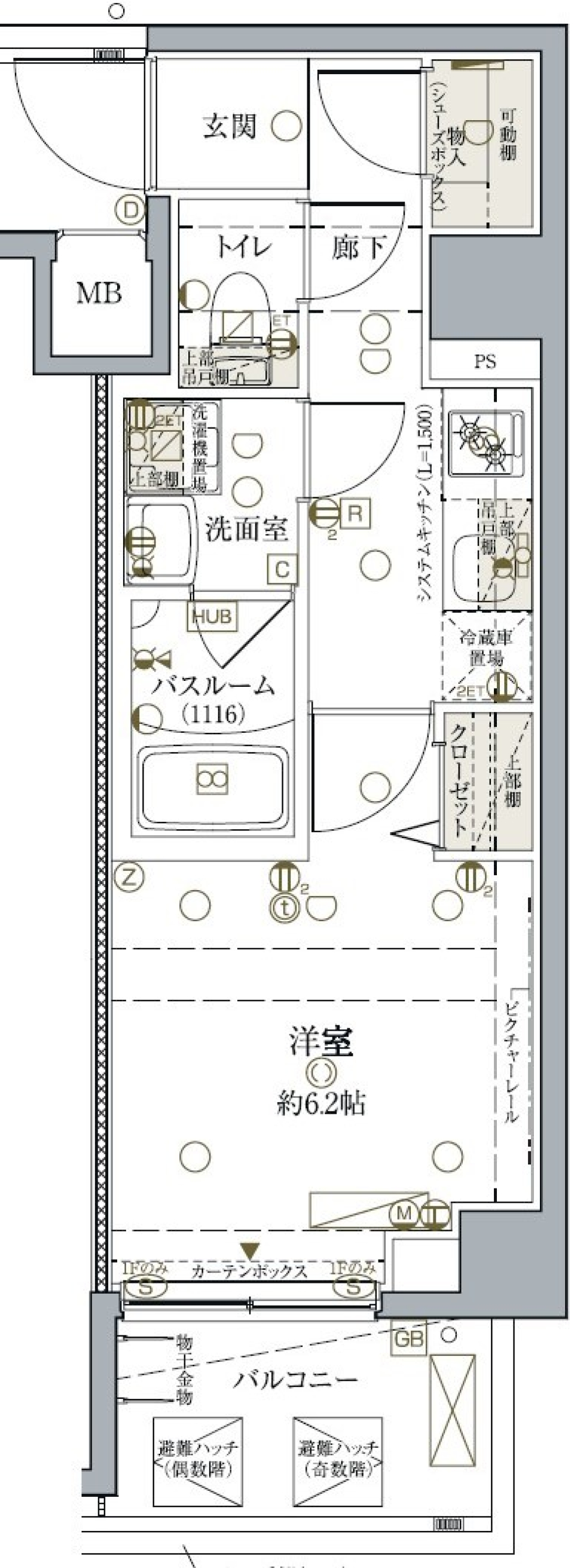 デザイナーズでのシックな一人暮らしを。の間取り図