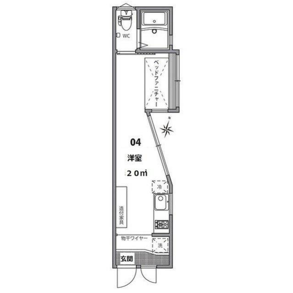 光と風を楽しむロフト付き1Rの間取り図
