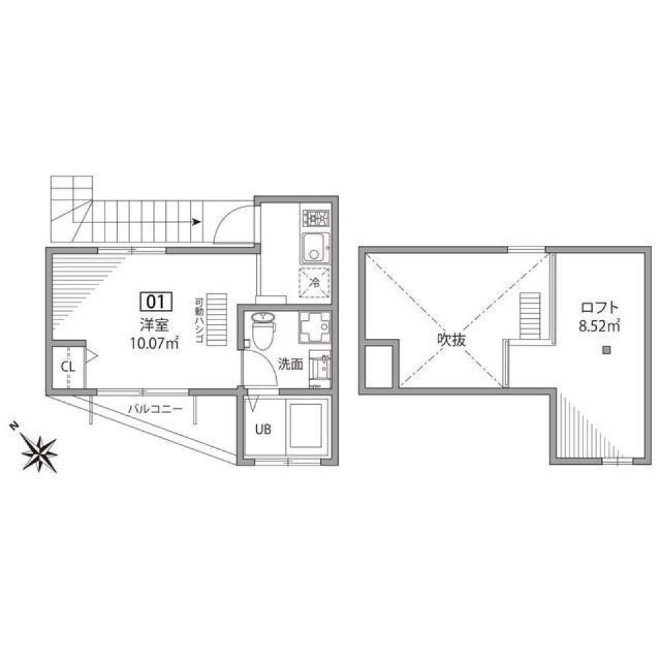 フランスのおしゃれなアパートメントの間取り図