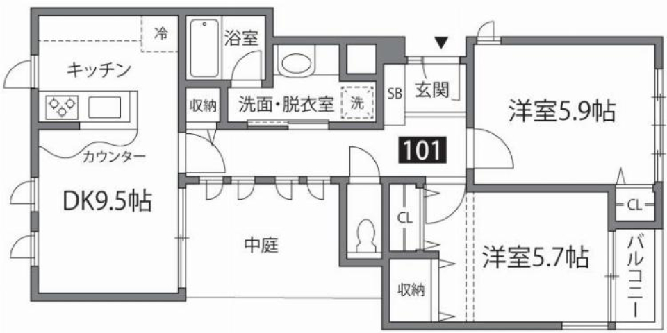 あなたならこのカウンターをどう使う？の間取り図