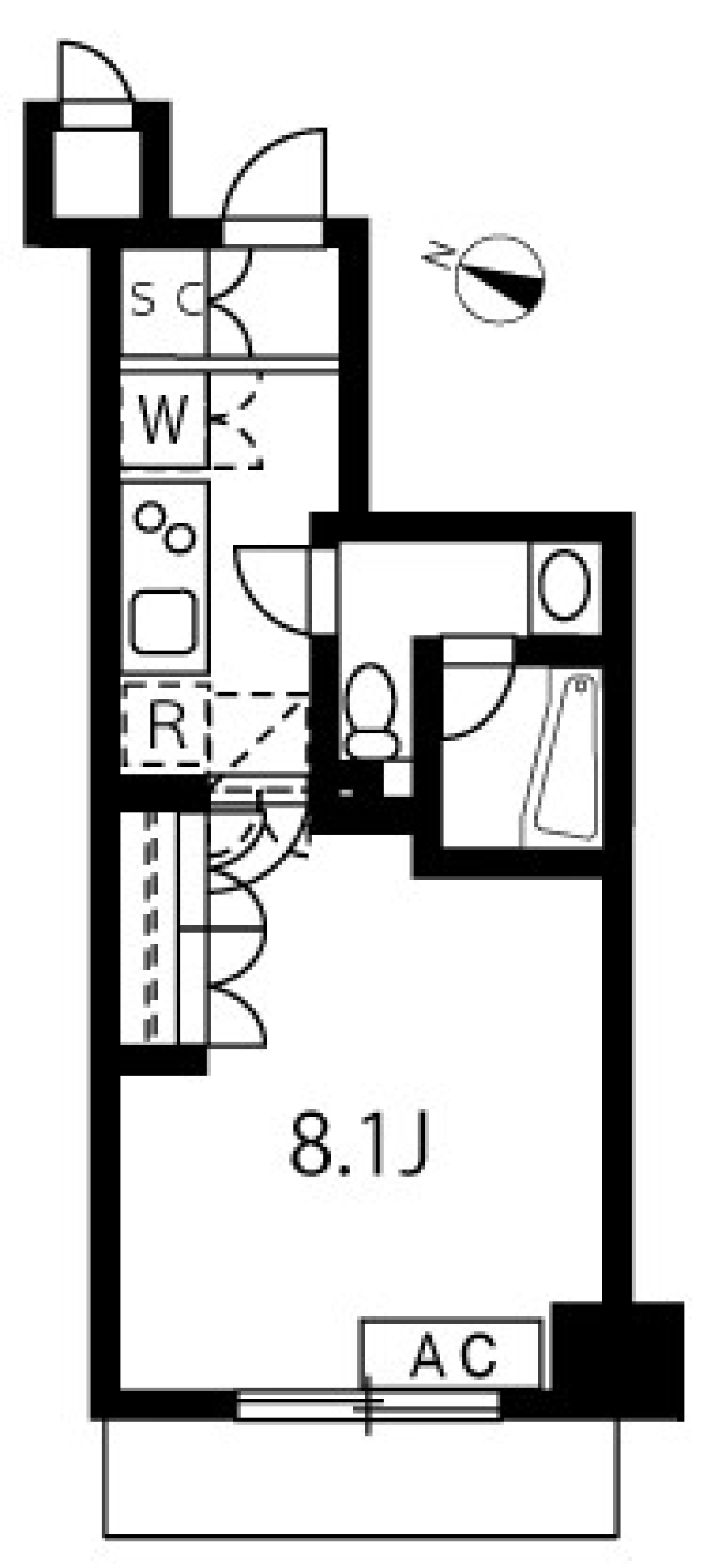 アジールコート池上　203号室の間取り図