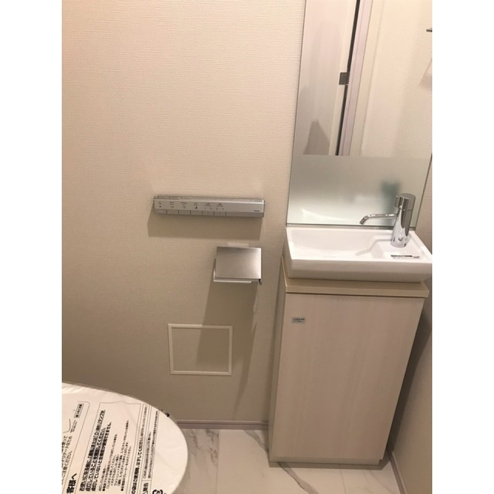 トイレは清潔感があり、洗面台がついています。（2022.4.15撮影）