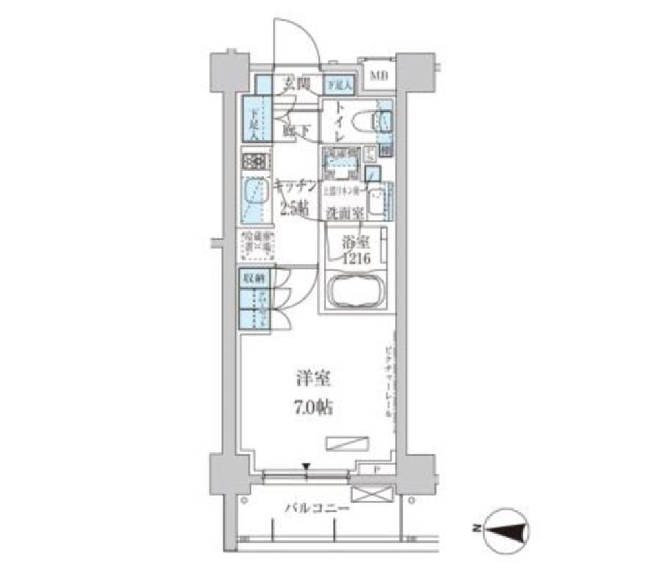 パークアクシス池上　107号室［ペット可］の間取り図