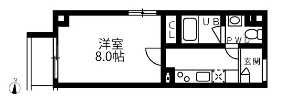 アリカ錦糸町プレッソ　201号室の間取り図