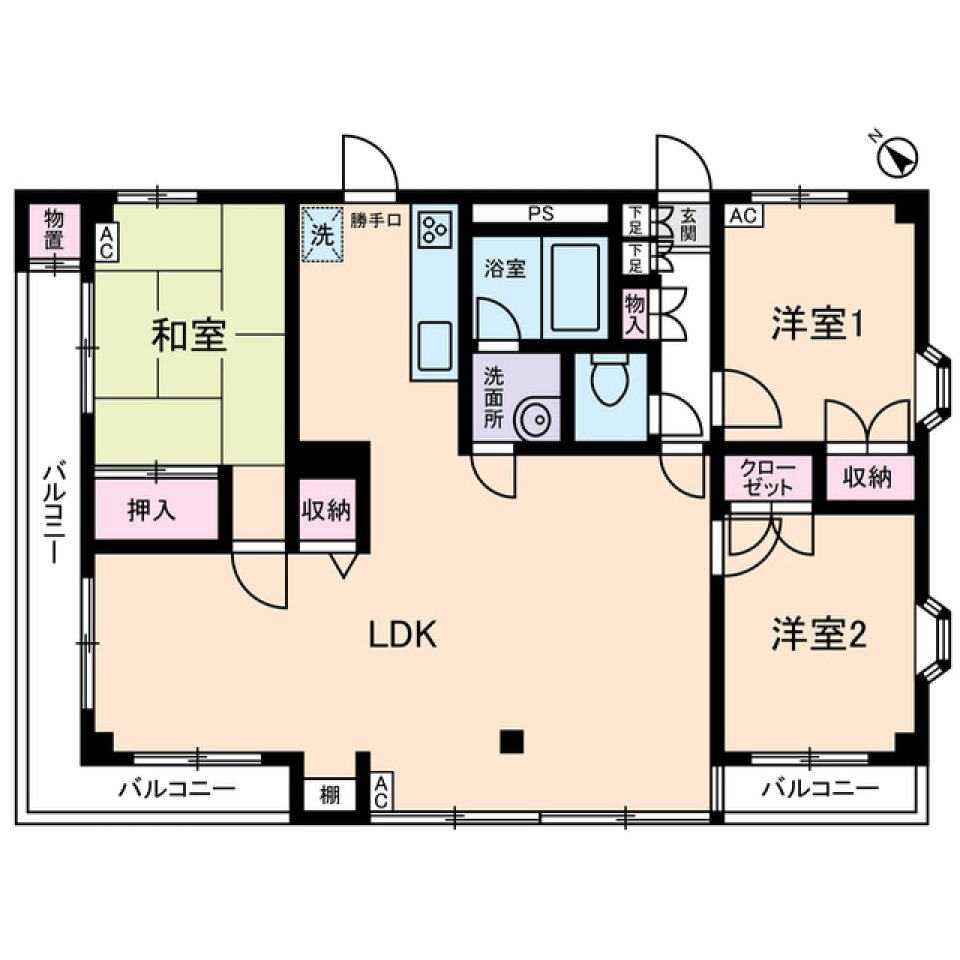アベニューフラット　３０１号室の間取り図