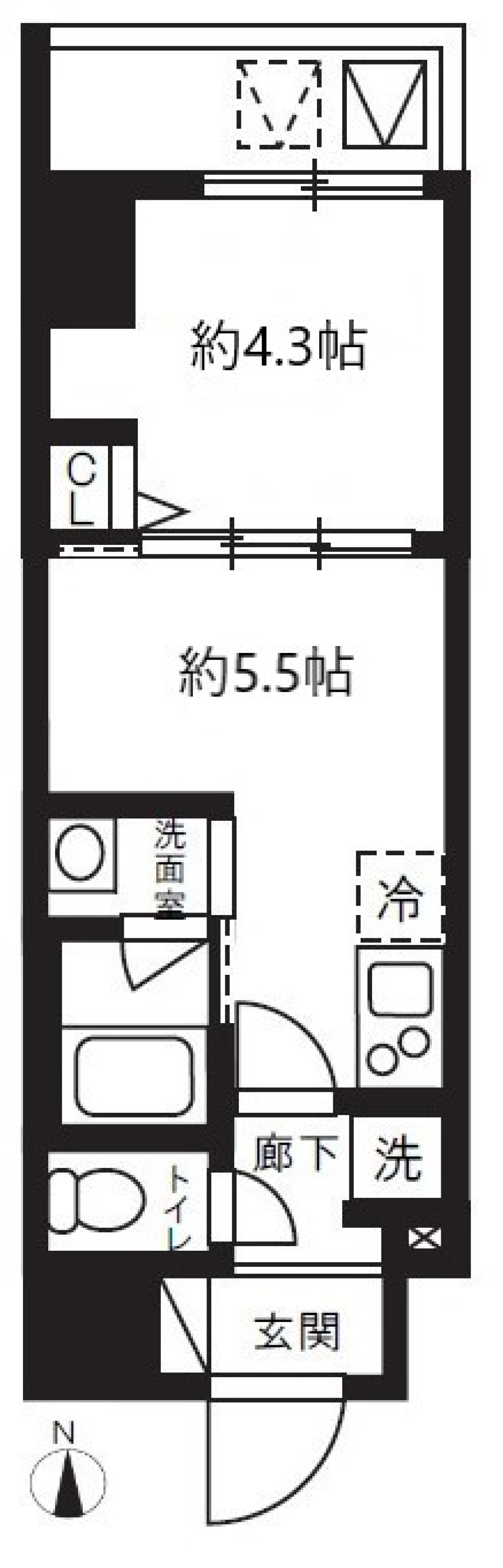 ハーモニーレジデンスグローバルキャピタル　0501号室［ペット可］の間取り図