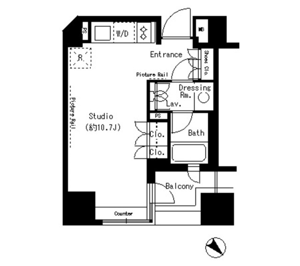 パークアクシス溜池山王　１６０４号室［ペット可］の間取り図