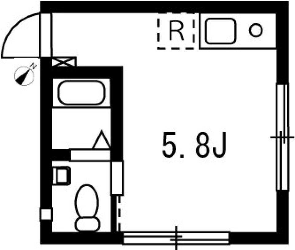 プロト不動前　３０２号室の間取り図